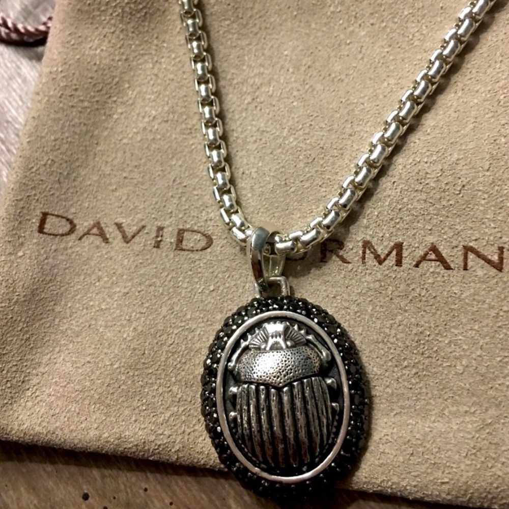 David Yurman Black Diamond Scarab Amulet